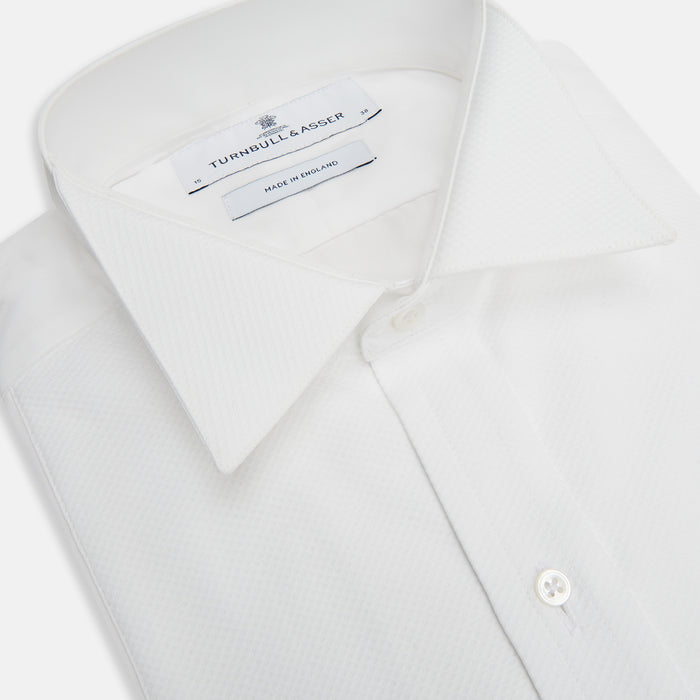 White Cotton Dress Shirt with Wing Collar and Double Cuffs Image 1