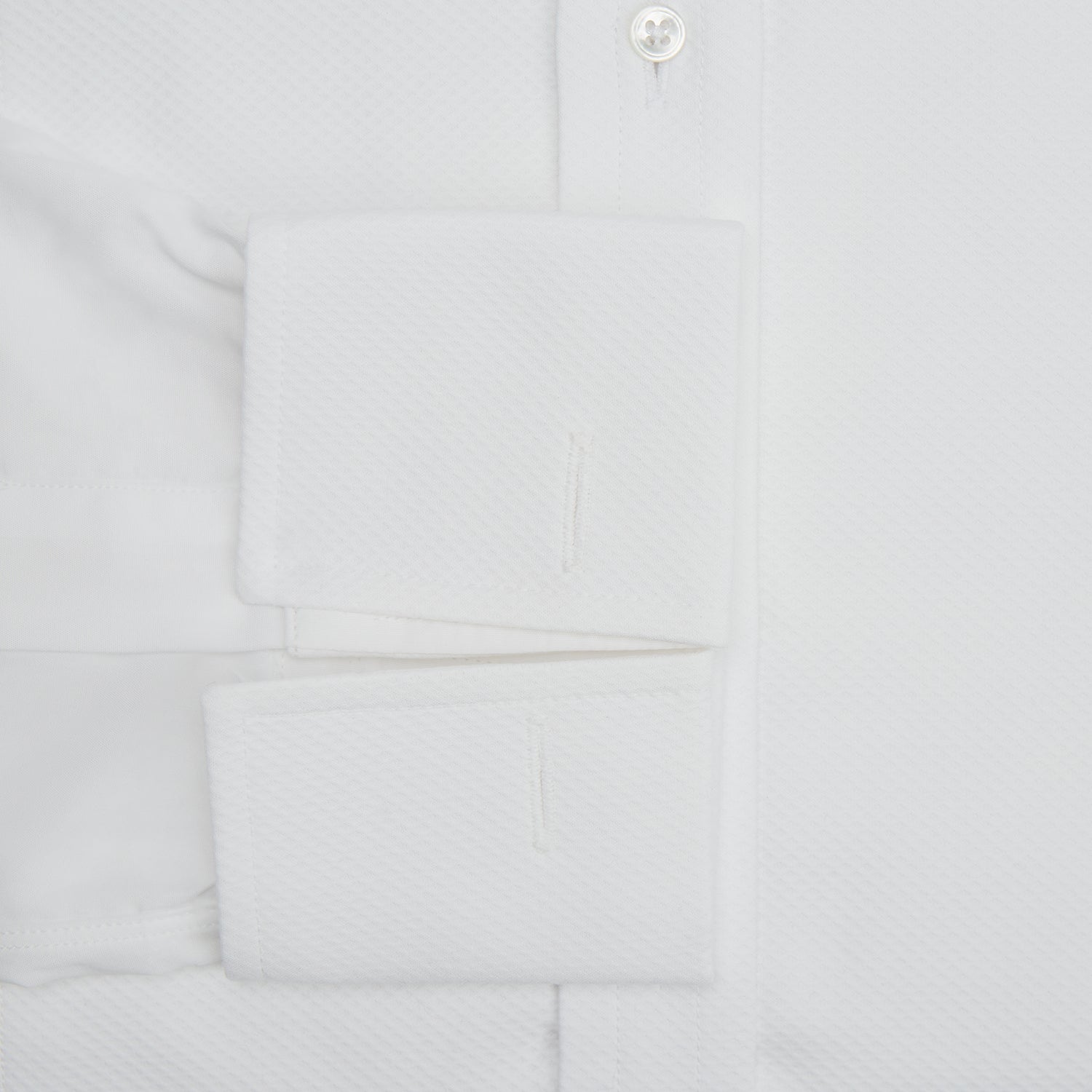 View 3 of product White Cotton Dress Shirt with Wing Collar and Double Cuffs