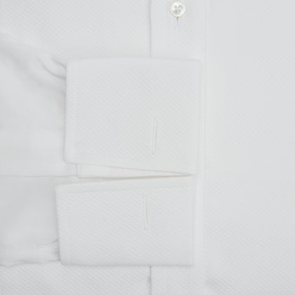 White Cotton Dress Shirt with Wing Collar and Double Cuffs Image 2