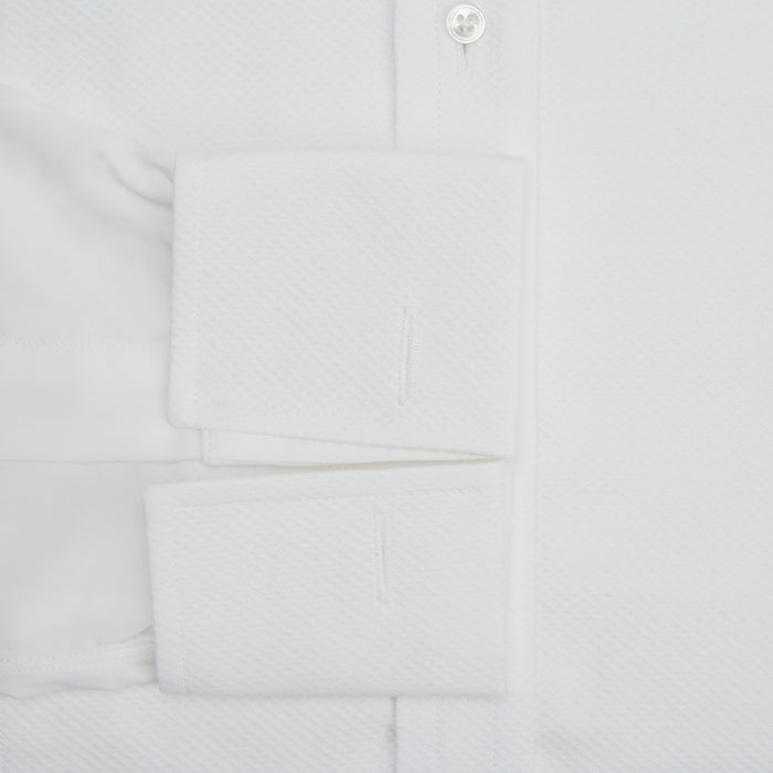 White Cotton Dress Shirt with Wing Collar and Double Cuffs Image 2