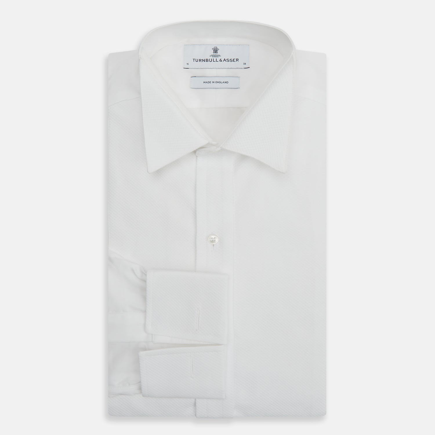 View 4 of product White Cotton Dress Shirt with Wing Collar and Double Cuffs