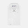 View 1 of product White Herringbone Superfine Cotton Shirt with T&A Collar and 3-Button Cuffs