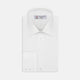 White Herringbone Superfine Cotton Shirt with T&A Collar and 3-Button Cuffs