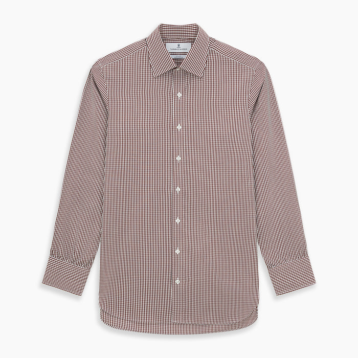 Burgundy Micro Check Winston Shirt Image 6