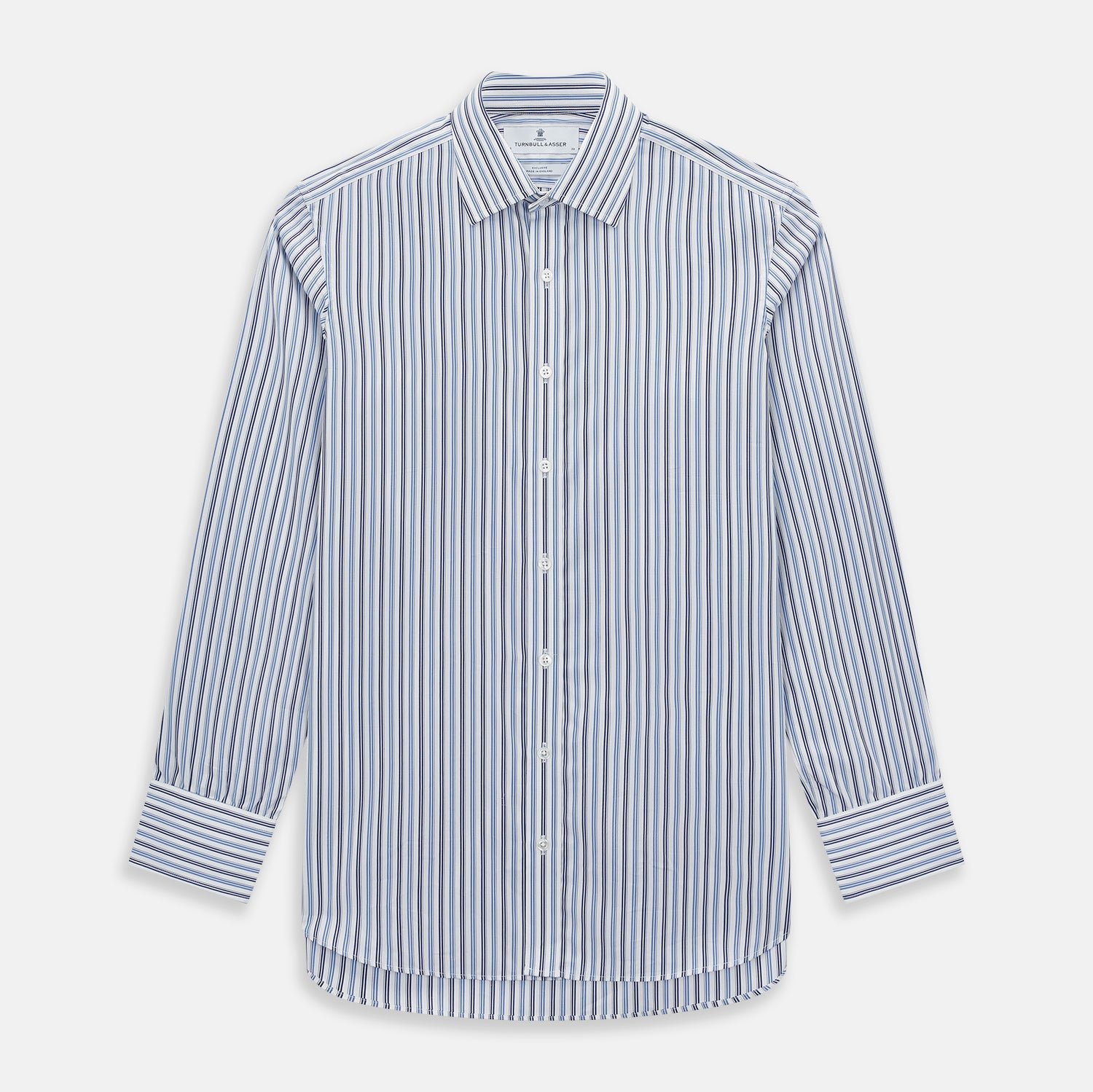 Image 1 of product Blue and Navy Multi Stripe Mayfair Shirt 19