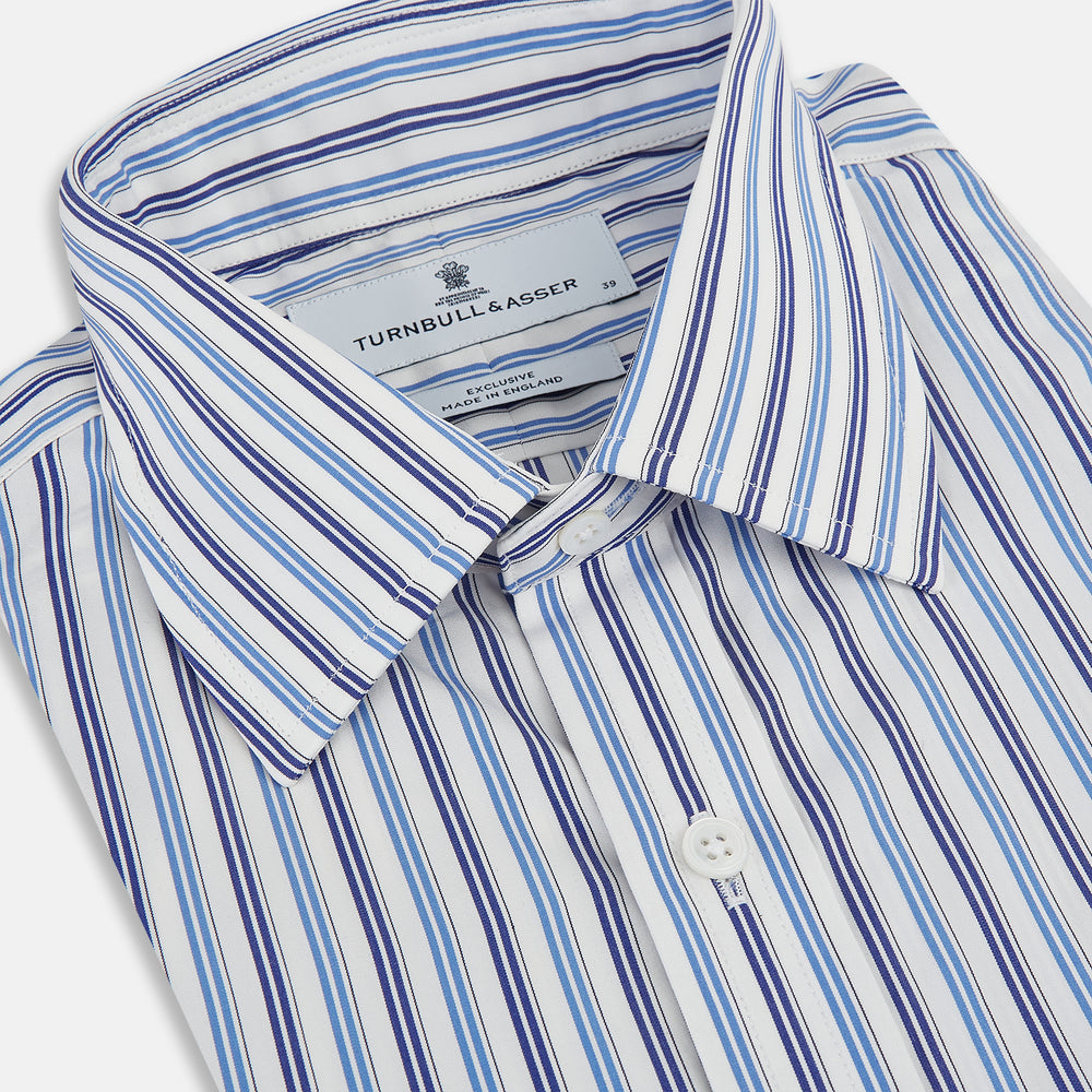 Blue and Navy Multi Stripe Mayfair Shirt 19