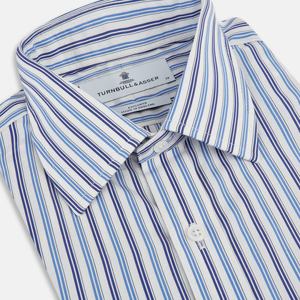 Blue and Navy Multi Stripe Mayfair Shirt