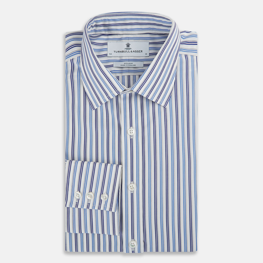 Blue and Navy Multi Stripe Mayfair Shirt 19