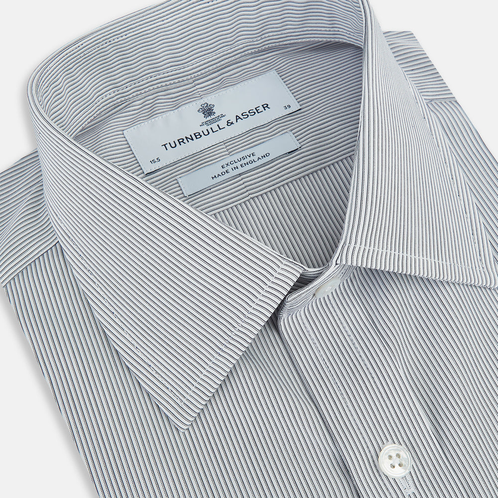 Navy Ripple Double Pinstripe Mayfair Shirt 19