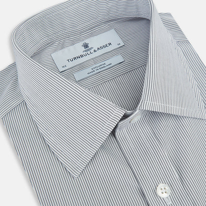 Navy Ripple Double Pinstripe Mayfair Shirt Image 1