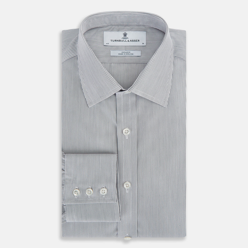 Navy Ripple Double Pinstripe Mayfair Shirt 19