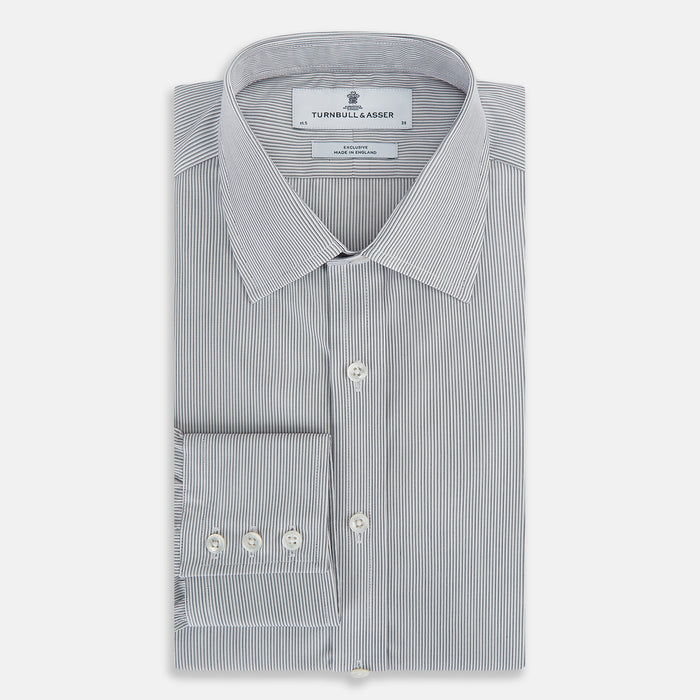 Navy Ripple Double Pinstripe Mayfair Shirt Image 4