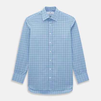 Blue and Green Windowpane Mayfair Shirt