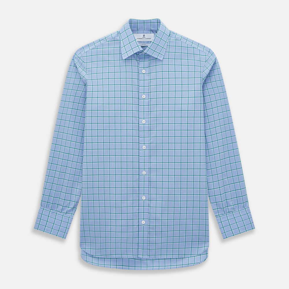 Blue and Green Windowpane Mayfair Shirt 19