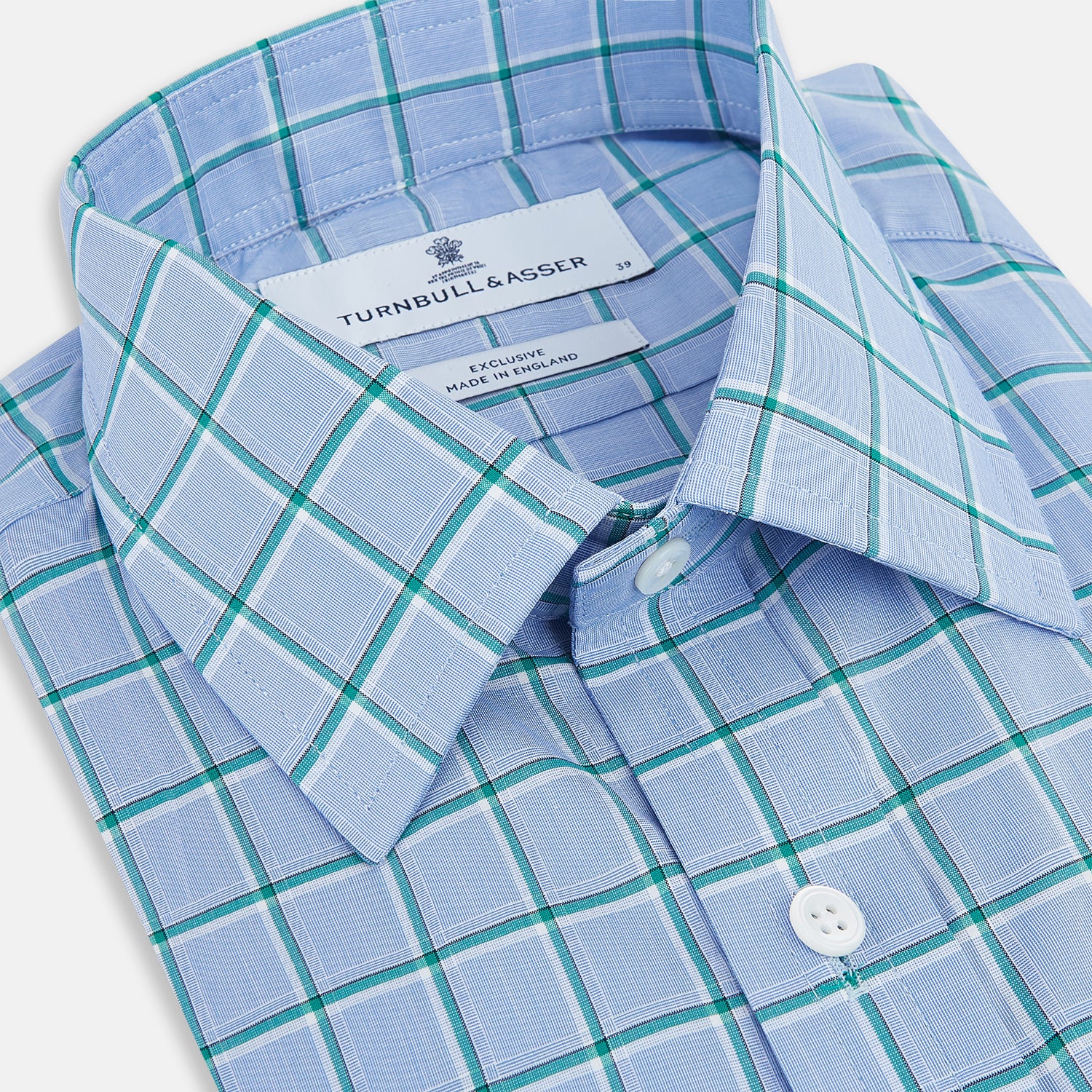 Image 2 of product Blue and Green Windowpane Mayfair Shirt 19