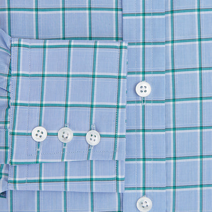 Blue and Green Windowpane Mayfair Shirt Image 3