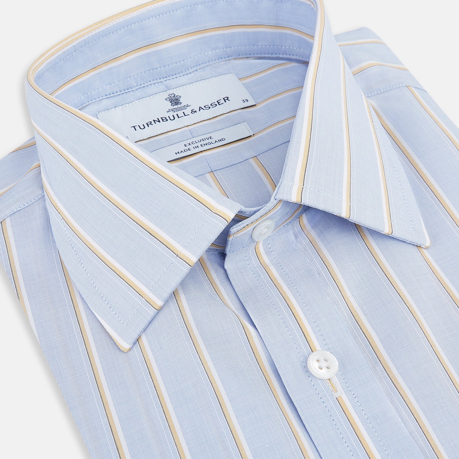 View 2 of product Blue and Yellow  Multi-Stripe Mayfair Shirt 19