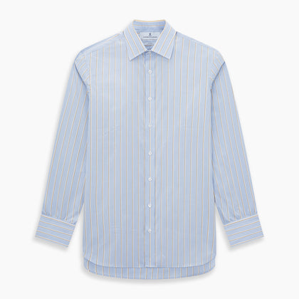 Blue and Yellow  Multi-Stripe Mayfair Shirt Image 6