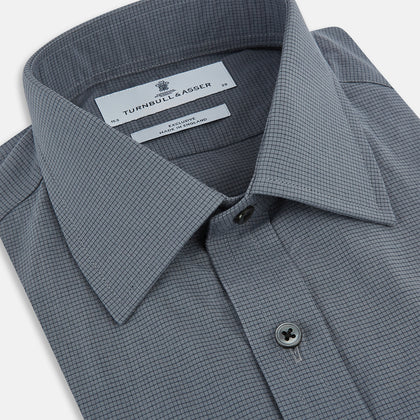 Grey Pin Check Mayfair Shirt