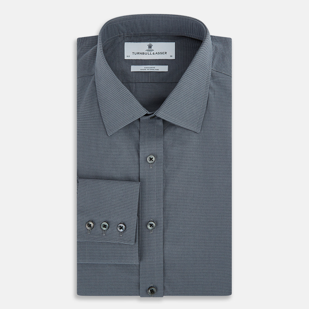 Grey Pin Check Mayfair Shirt 19