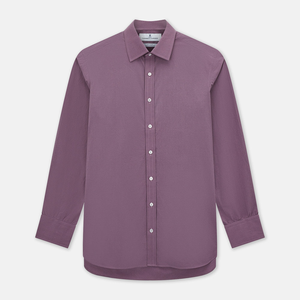 Light Plum Pin Check Mayfair Shirt 19