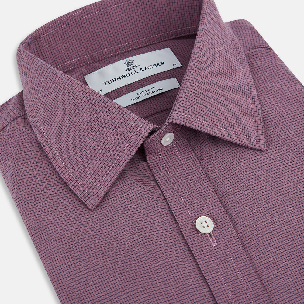 Light Plum Pin Check Mayfair Shirt 19