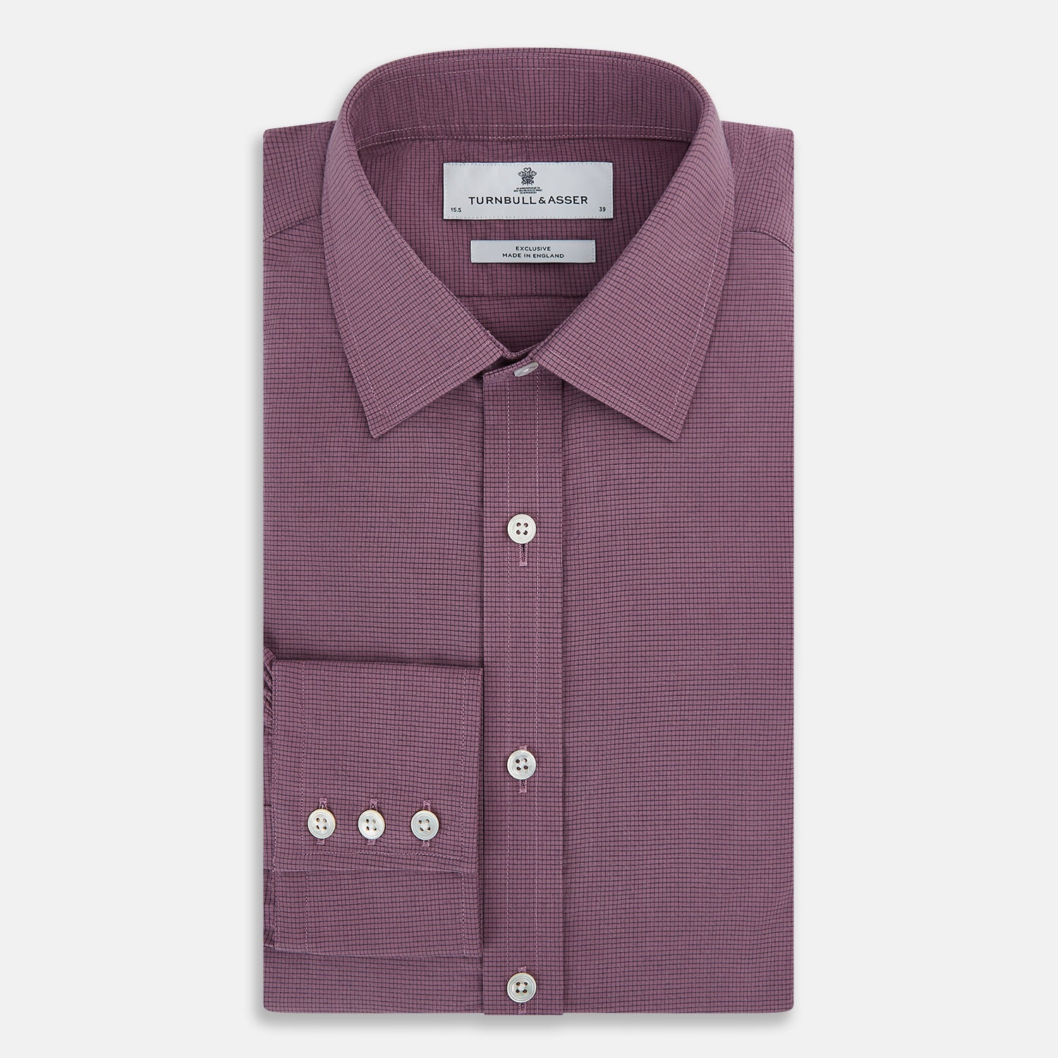 Image 5 of product Light Plum Pin Check Mayfair Shirt 19