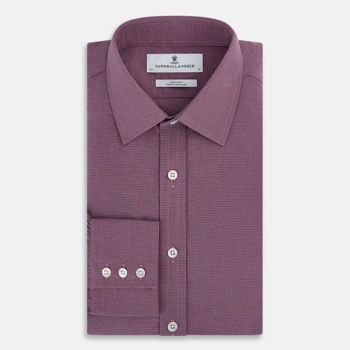 Light Plum Pin Check Mayfair Shirt Image 4