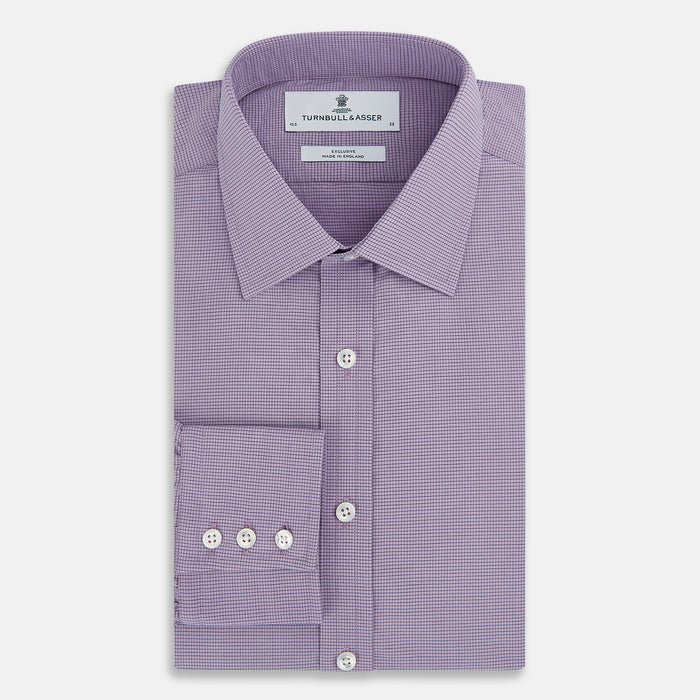 Lilac Pin Check Mayfair Shirt Image 4