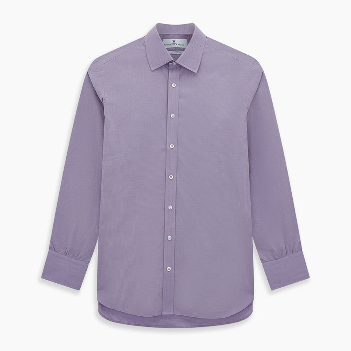 Lilac Pin Check Mayfair Shirt Image 6
