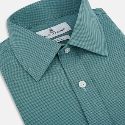 Sage Pin Check Mayfair Shirt
