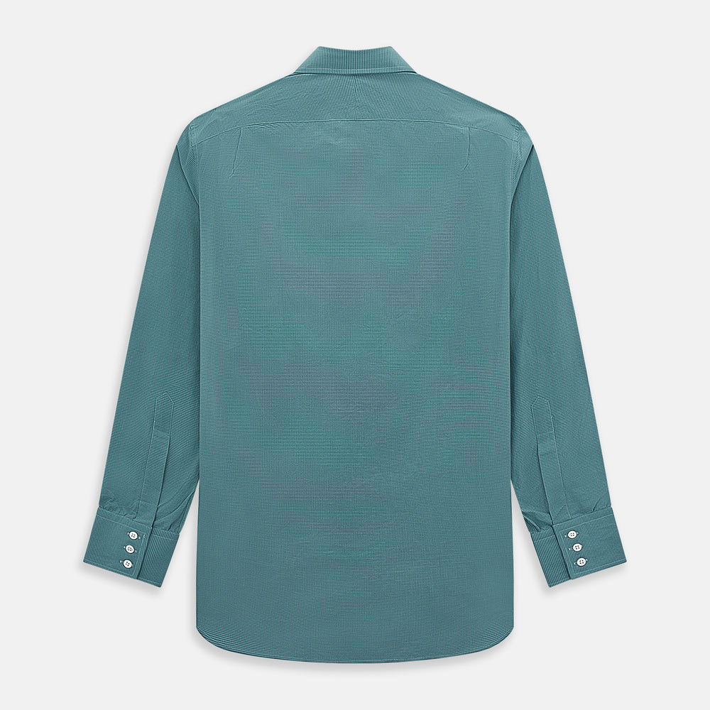 Sage Pin Check Mayfair Shirt 19
