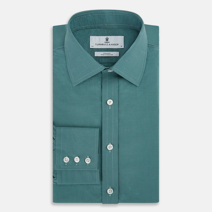 Sage Pin Check Mayfair Shirt Image 4