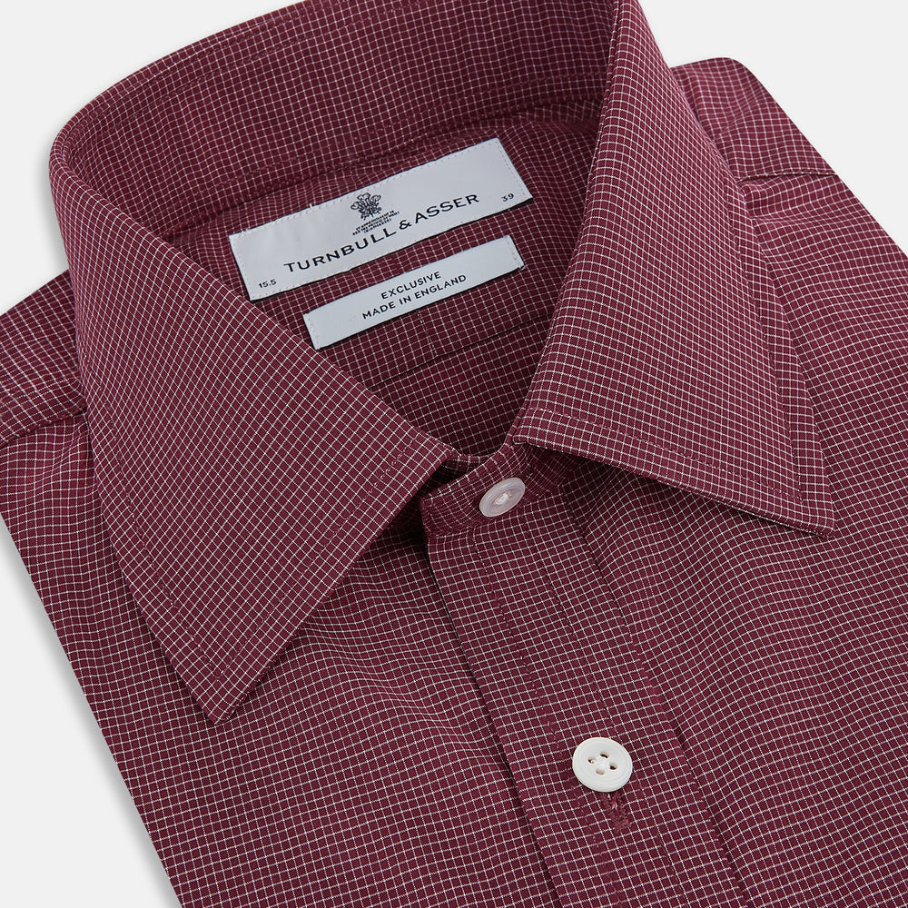 Wine Pin Check Mayfair Shirt 19