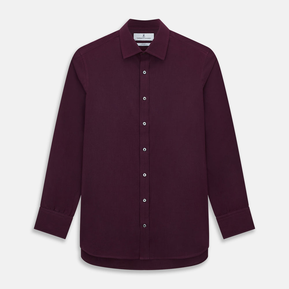 Turnbull & Asser Dark Burgundy Pinstripe Mayfair Shirt
