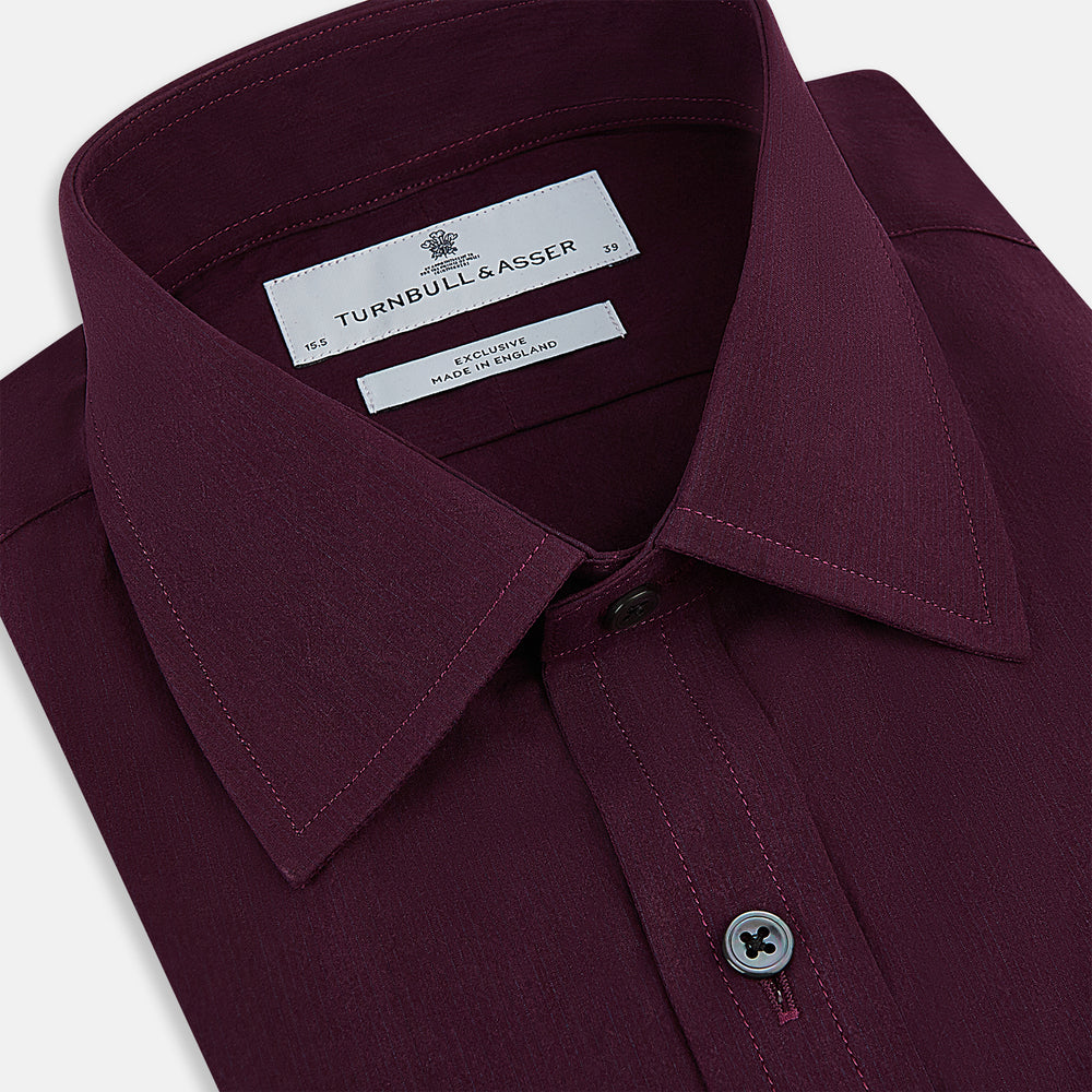 Dark Burgundy Pinstripe Mayfair Shirt 19