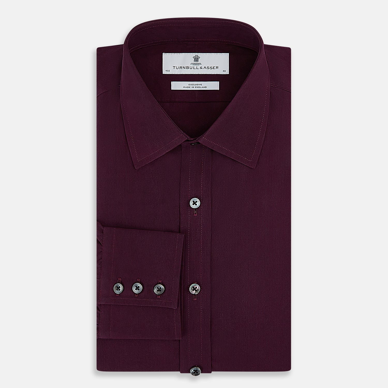 View 5 of product Dark Burgundy Pinstripe Mayfair Shirt 19
