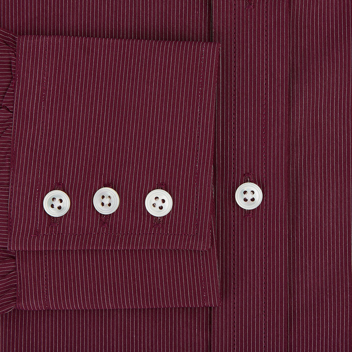 Wine Pinstripe Mayfair Shirt Image 3