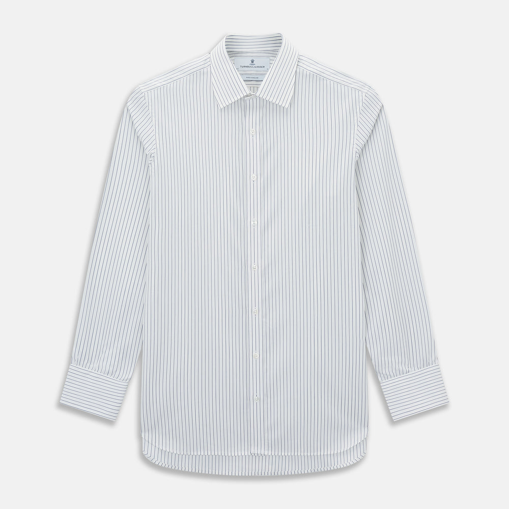 Navy Thin Track Stripe Mayfair Shirt 19