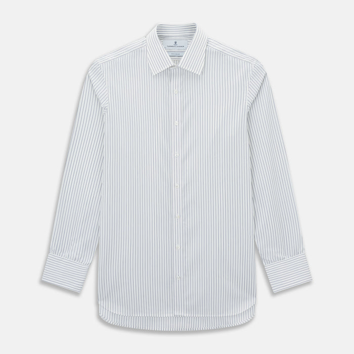Navy Thin Track Stripe Mayfair Shirt