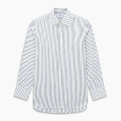 Navy Thin Track Stripe Mayfair Shirt Image 6