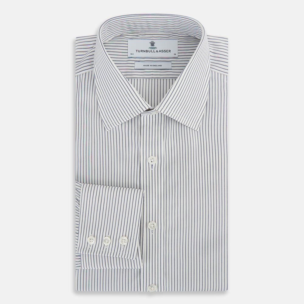 Navy Pair Stripe Mayfair Shirt 19