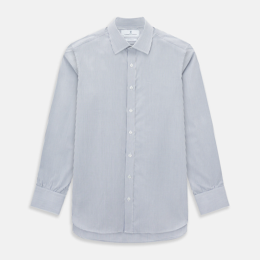 Navy Tattersall Check Mayfair Shirt 19