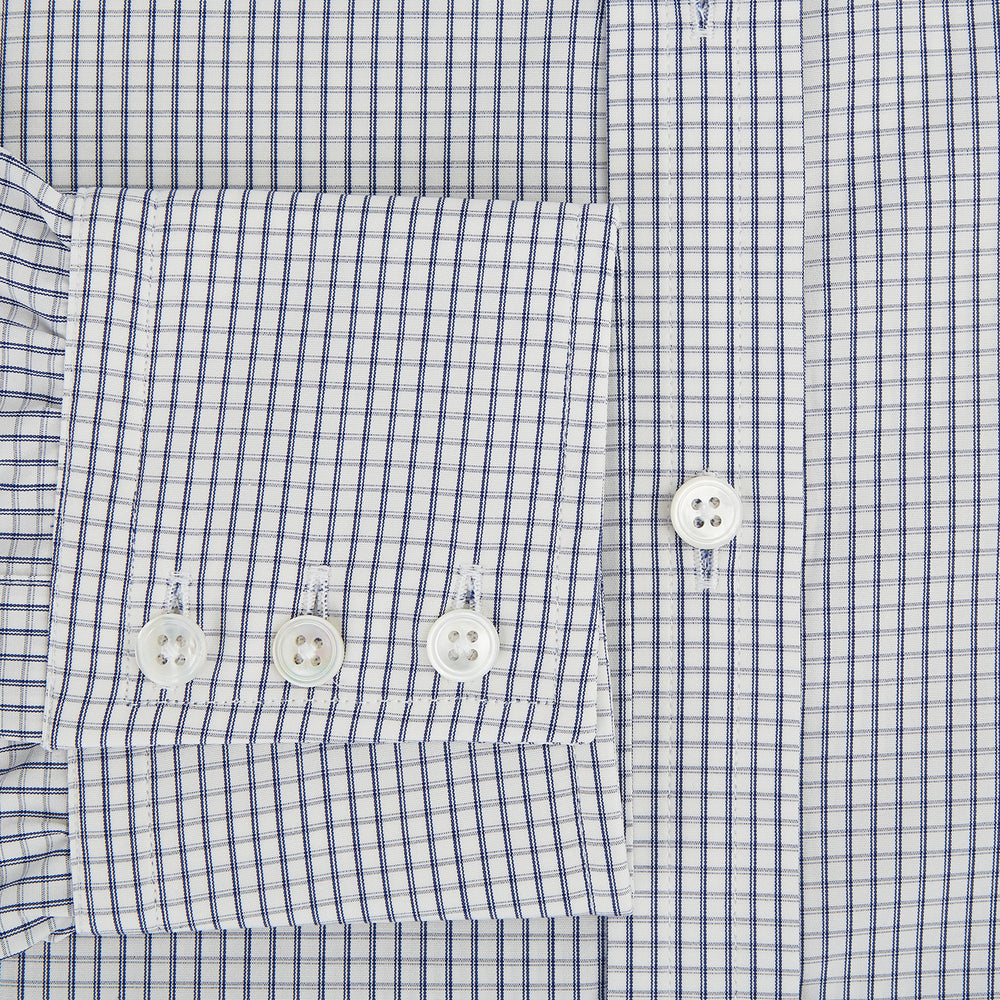Navy Tattersall Check Mayfair Shirt 19