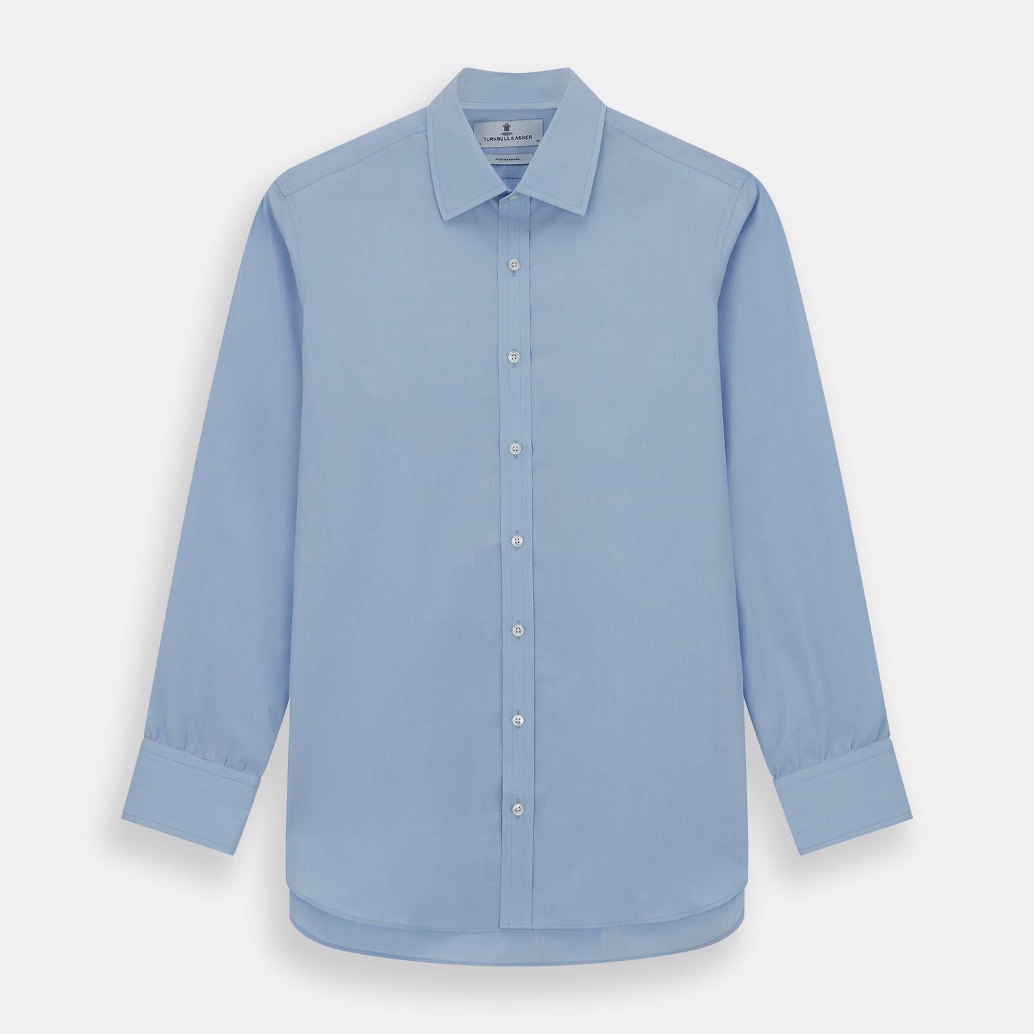 View 1 of product Light Blue End-on-End Shirt with T&A Collar and 3-Button Cuffs