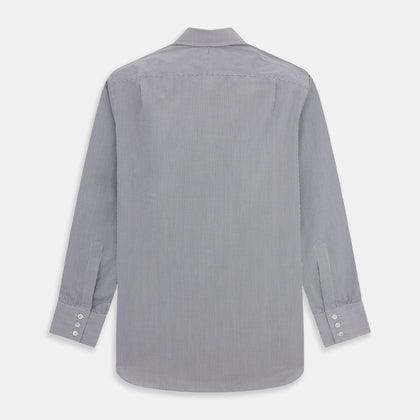 Dark Blue and White Graph Check Mayfair Shirt Image 4