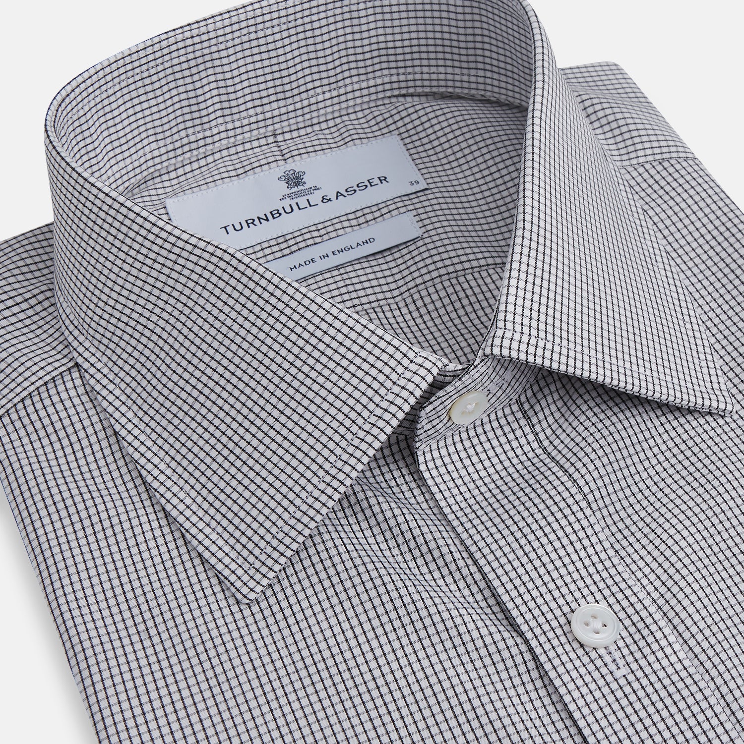 View 2 of product Dark Blue and White Graph Check Mayfair Shirt