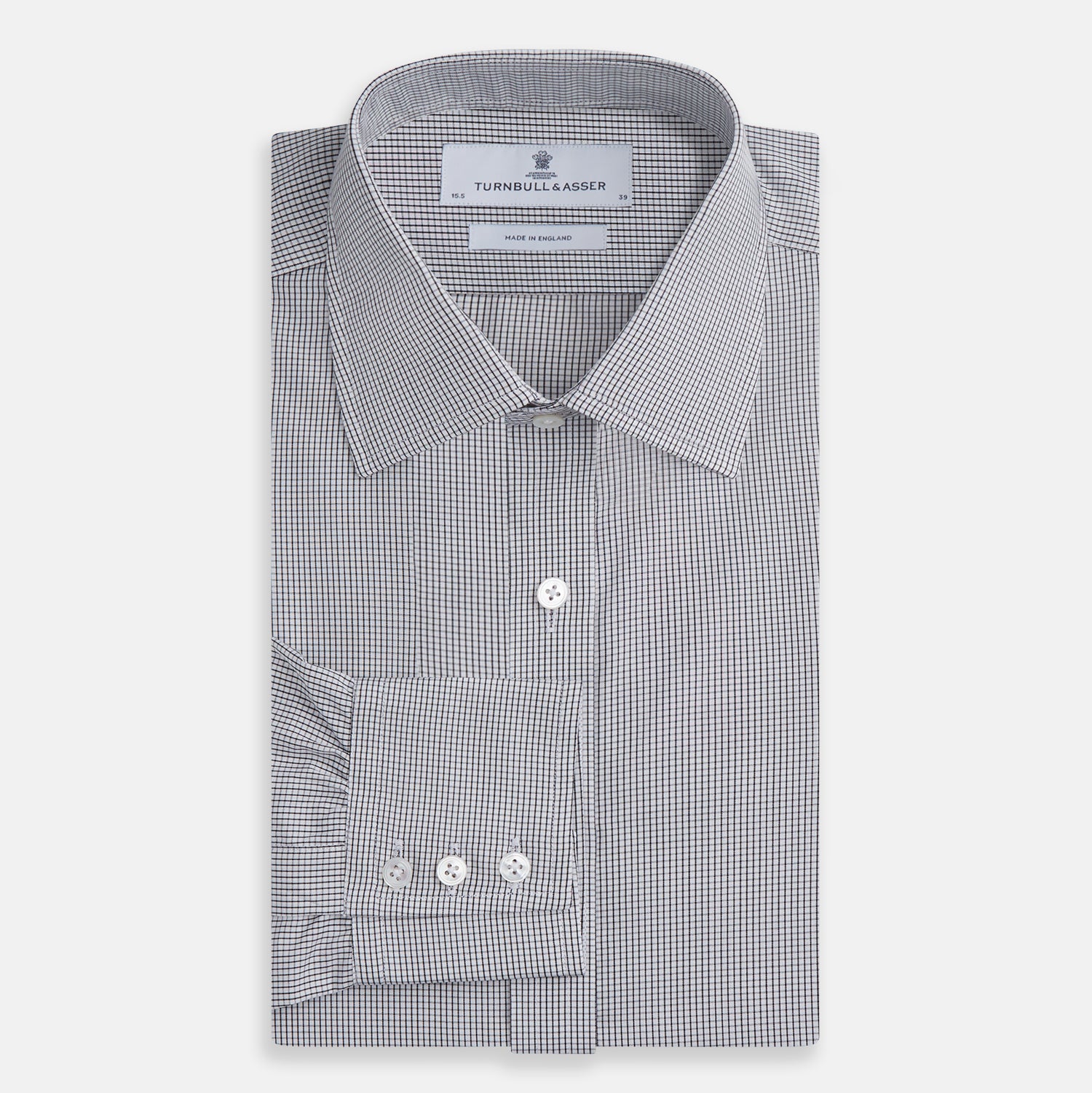 View 4 of product Dark Blue and White Graph Check Mayfair Shirt