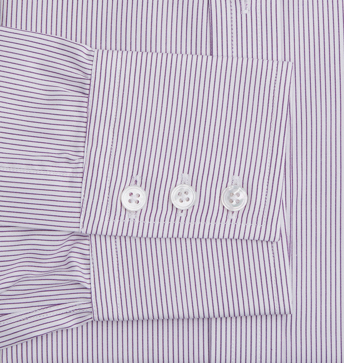 Purple Pinstripe Mayfair Shirt Image 2