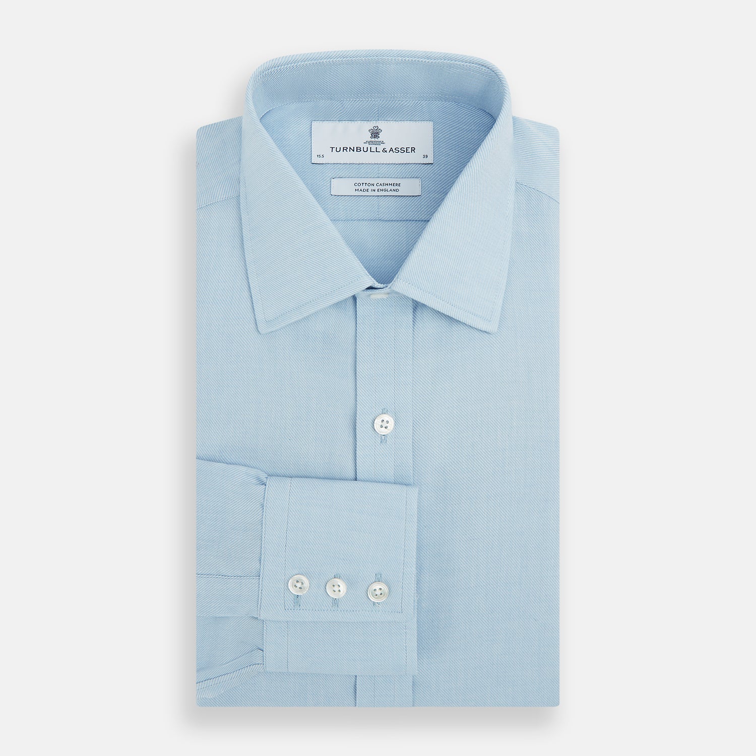 View 4 of product Blue Cotton Cashmere Mayfair Shirt